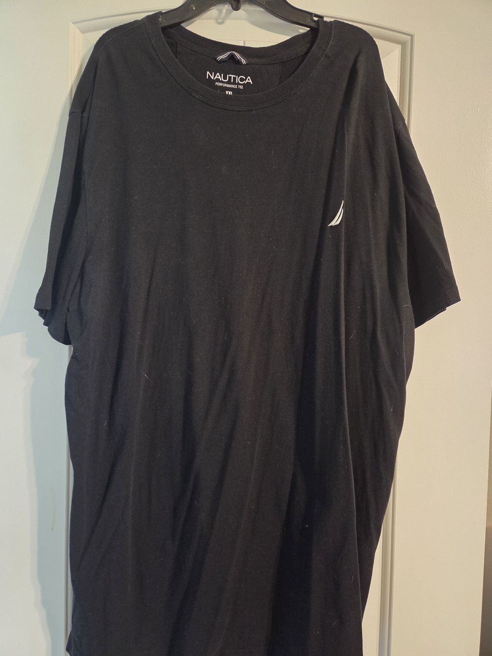 Nautica Black Short-Sleeve Crewneck T-Shirt with Small Sail Logo